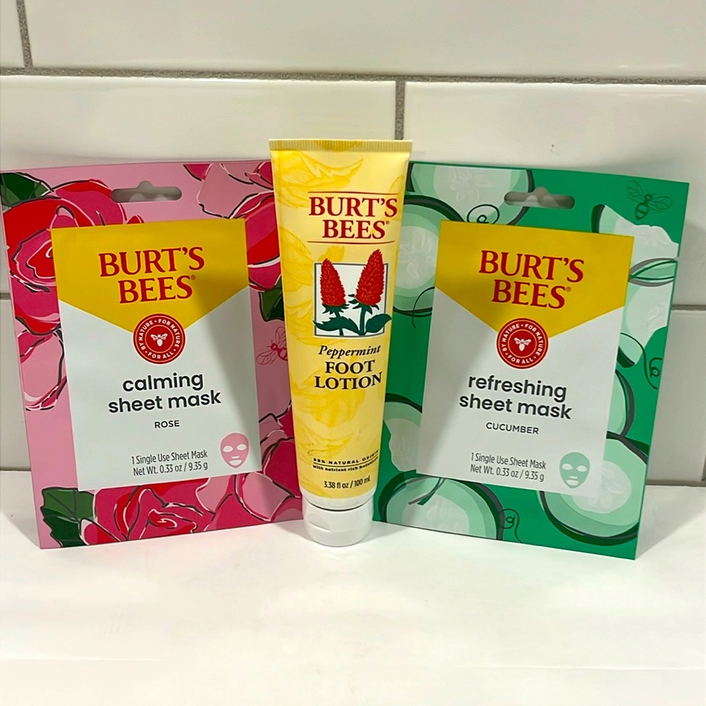 Burt’s Bees Peppermint Foot Lotion and Sheet Masks